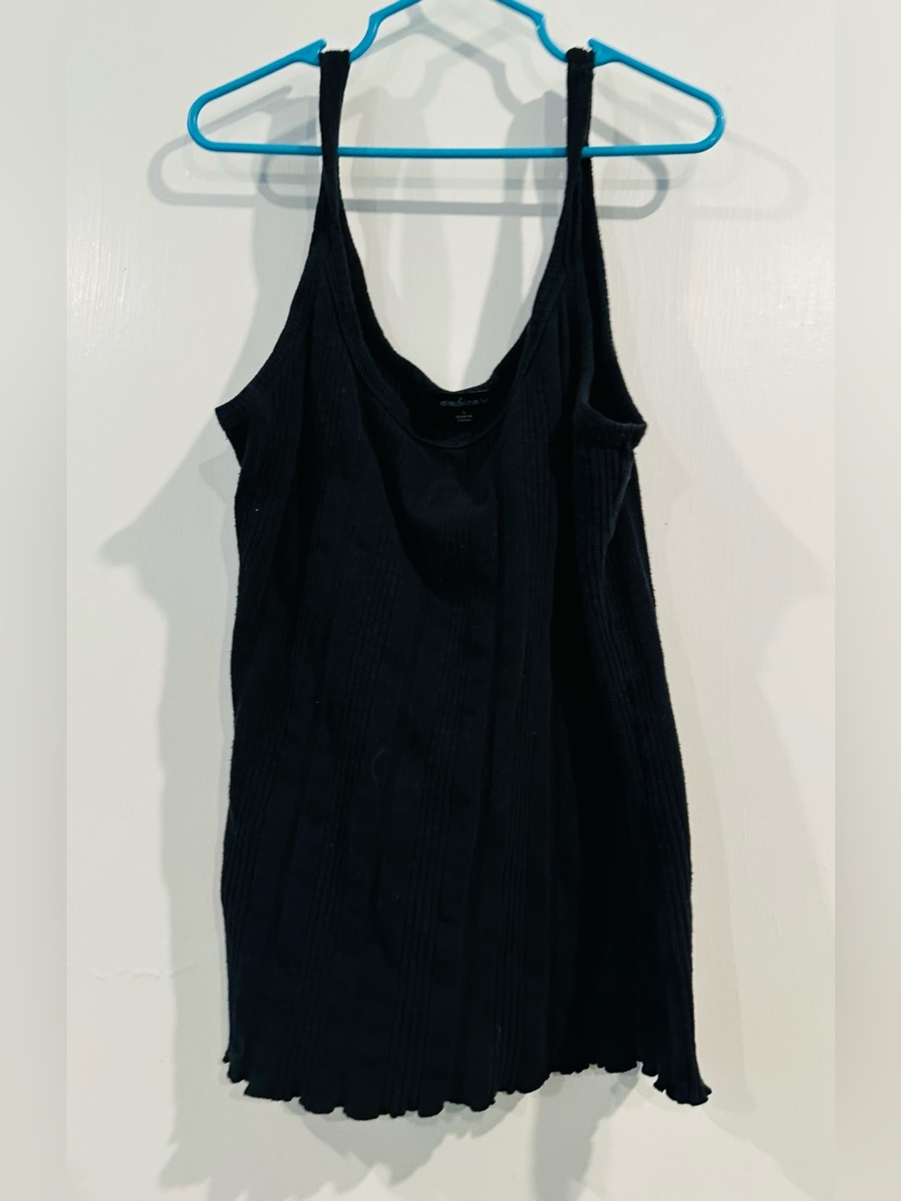 Black Ribbed Tank Top Ambiance Women’s size LARGE